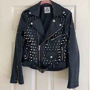 UNIF spiked vegan leather black molto jacket